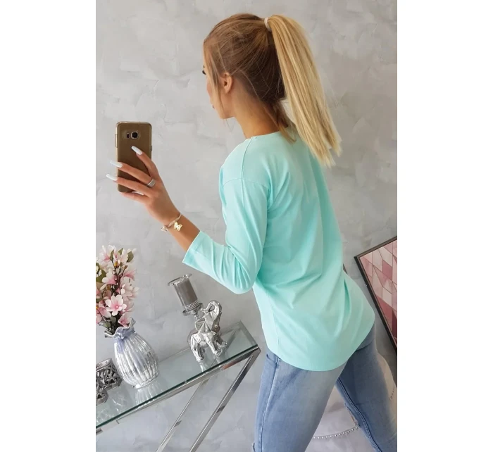 Halenka s potiskem Summer Girl v mátové barvě