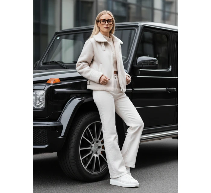 Dámský kabát z ovčí kůže white Dstreet model 21981582 - FashionStreet