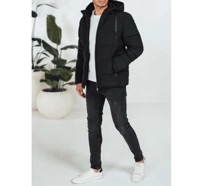 Pánská prošívaná zimní bunda s kapucí černá Dstreet model 21991468 - FashionStreet