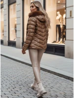 Dámska prešívaná zimná bunda s kapucňou MIRIAL hnedá FashionStreet TY4573z