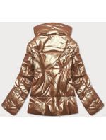Zlatá dámska bunda s leskom (OMDL-023)
