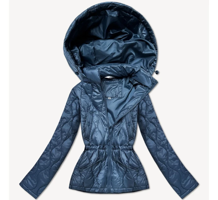 Světle modrá lehká dámská bunda s kapucí model 21301372 - MINORITY Světle modrá lehká dámská bunda s kapucí model 21301372 - MINORITY