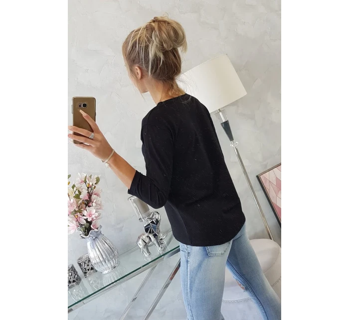 Blúzka s potlačou Tide čierna