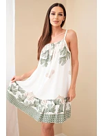 Dámske šaty bez ramienok s khaki potlačou