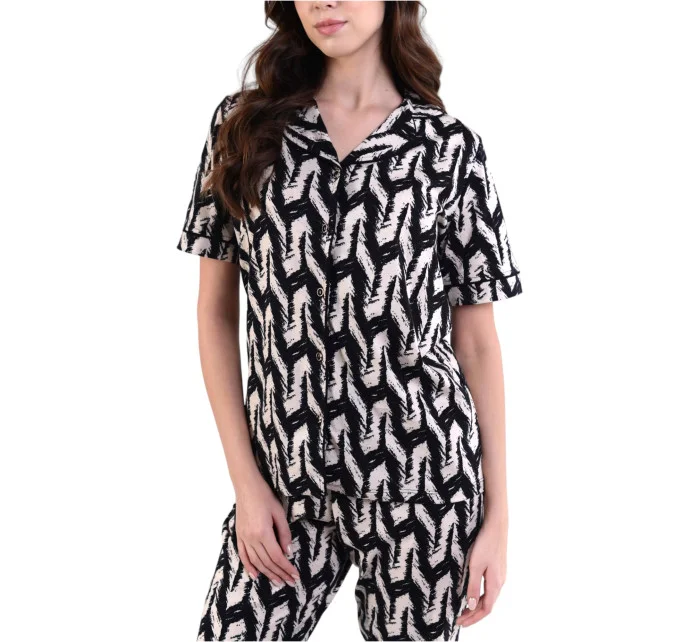 Dámske pyžamo 180/155 čiernobéžové - Karol Dámske pyžamo 180/155 čiernobéžové - Karol