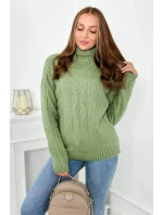 Svetr s rolákem model 21857913 tmavá máta - Kesi