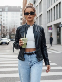 Dámská kožená bunda černá Dstreet model 21979421 - FashionStreet