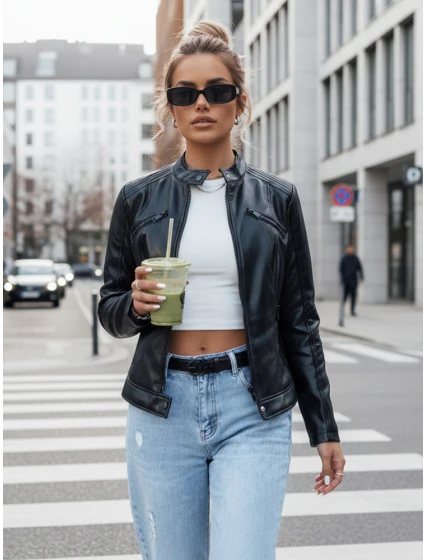 Dámská kožená bunda černá Dstreet model 21979421 - FashionStreet