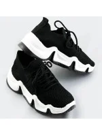 Čierne tenisky sneakers s bielou podrážkou (XA055)