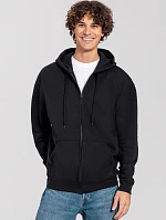 Fruit of the Loom Iconic Premium Hooded Sweat Jacket Mikina s kapucňou z hrubej bavlny 16.2286 čierna