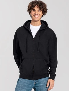 Fruit of the Loom Iconic Premium Hooded Sweat Jacket Mikina s kapucňou z hrubej bavlny 16.2286 čierna