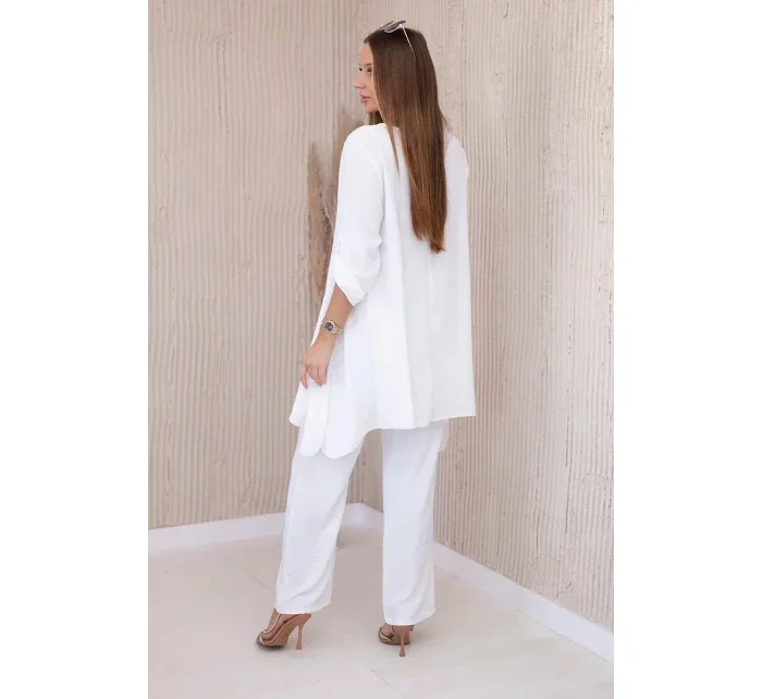 Sada halenky + kalhot s přívěskem ecru