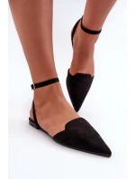 Wiązane Baleriny Eko Zamszowe Z Noskami W Szpic Czarne Ellesara Wiązane Baleriny Eko Zamszowe Z Noskami W Szpic Czarne Ellesara