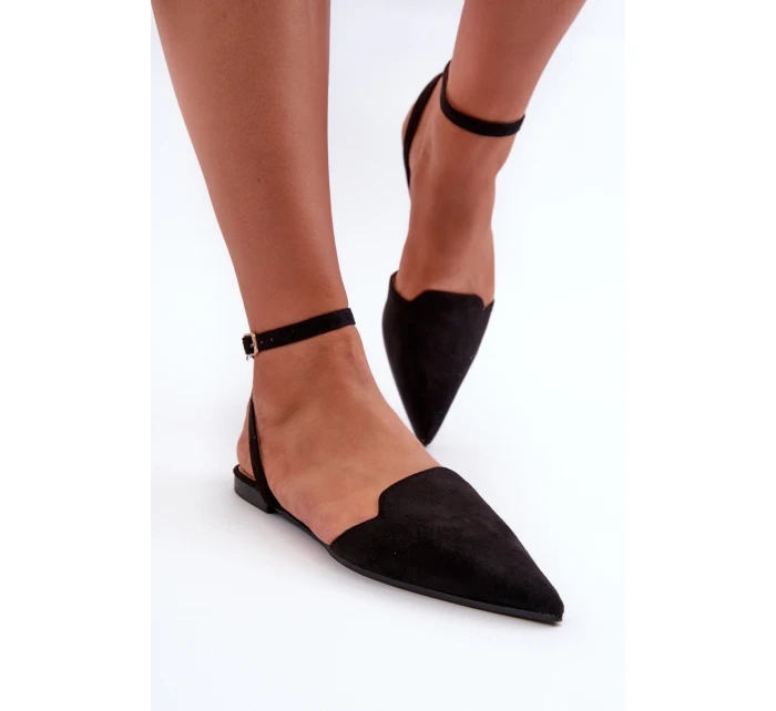 Wiązane Baleriny Eko Zamszowe Z Noskami W Szpic Czarne Ellesara Wiązane Baleriny Eko Zamszowe Z Noskami W Szpic Czarne Ellesara