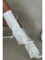 Ocieplane Kozaki Na Szpilce Z Wywiniętą Cholewką Białe Tamonia Ocieplane Kozaki Na Szpilce Z Wywiniętą Cholewką Białe Tamonia