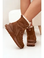 Dámské Sněhule Z Semiše S Kožíškem Big Star model 21706021 Hnědé - Big Star Shoes Dámské Sněhule Z Semiše S Kožíškem Big Star model 21706021 Hnědé - Big Star Shoes