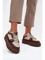 Damskie Sneakersy Na Platformie Big Star SS274356 Panterka Brązowo-Beżowe Damskie Sneakersy Na Platformie Big Star SS274356 Panterka Brązowo-Beżowe