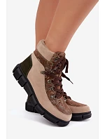 Dámske semišové kožené topánky s podšívkou, béžové, Wanelia Dámske semišové kožené topánky s podšívkou, béžové, Wanelia