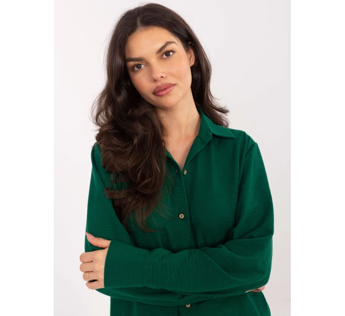 Košeľa LK KS 510109.70 tmavozelená