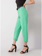Zelené dámske nohavice s opaskom
