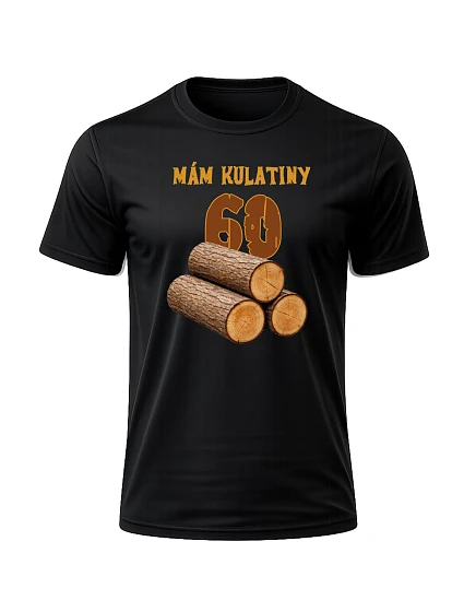 Pánske bavlnené tričko s potlačou - I HAVE BALLS 60 - čierne