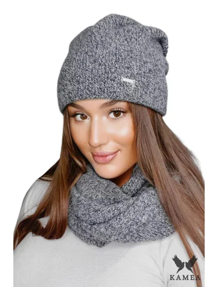 Dámsky set čiapky a šálu PENE sivý - Kamea Dámsky set čiapky a šálu PENE sivý - Kamea