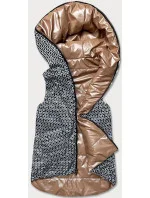 Svetlo hnedá dámska rozšírená obojstranná vesta (B8006-46)