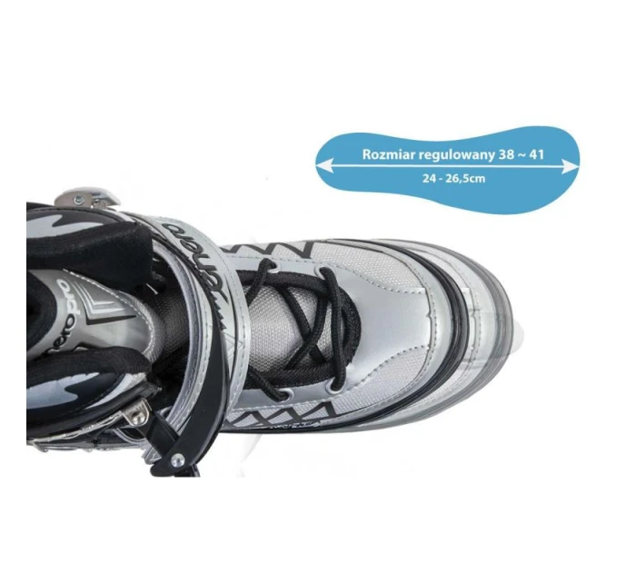 INLINE KORČULE-KORČULE NA KOLIESKOVÉ KORČULE 4V1 ENERO PRO LED 38-41 ŠEDÁ