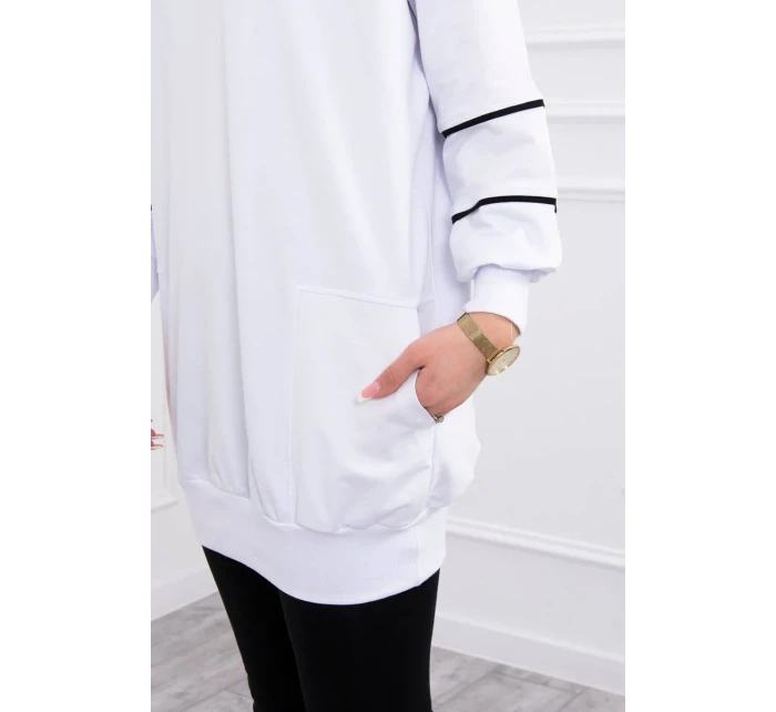 Mikina so zipsom a vreckami biela