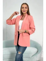 Bunda s klopou elegantní tmavě meruňková Bunda s klopou elegantní tmavě meruňková