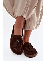 Mokasiny Barefoot z přírodního semiše Zazoo 10220 Hnědé