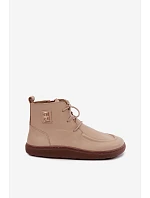 Dámské kožené barefoot polobotky s izolací model 22366434 béžové - Zazoo Dámské kožené barefoot polobotky s izolací model 22366434 béžové - Zazoo