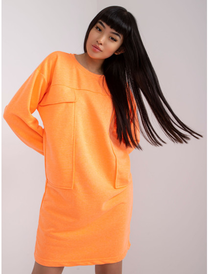 Oranžové šaty s vreckami z karáry