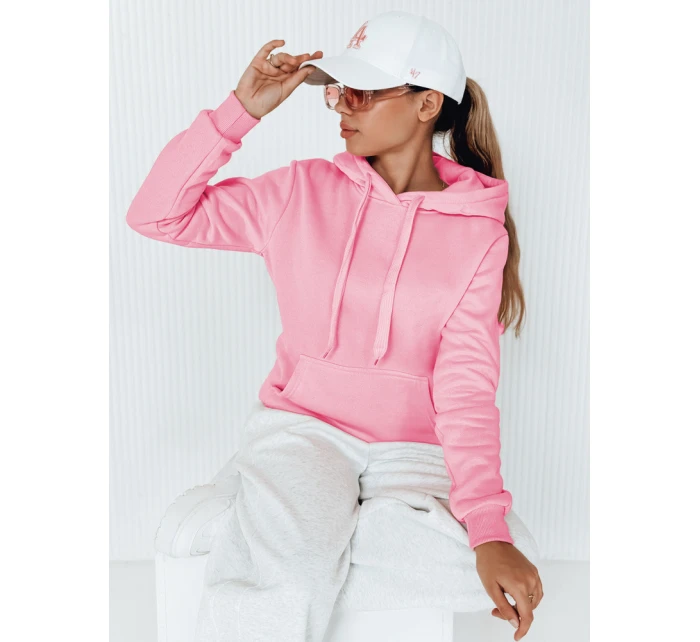 Dámská mikina BASIC s kapucí růžová model 21962140 - Dstreet
