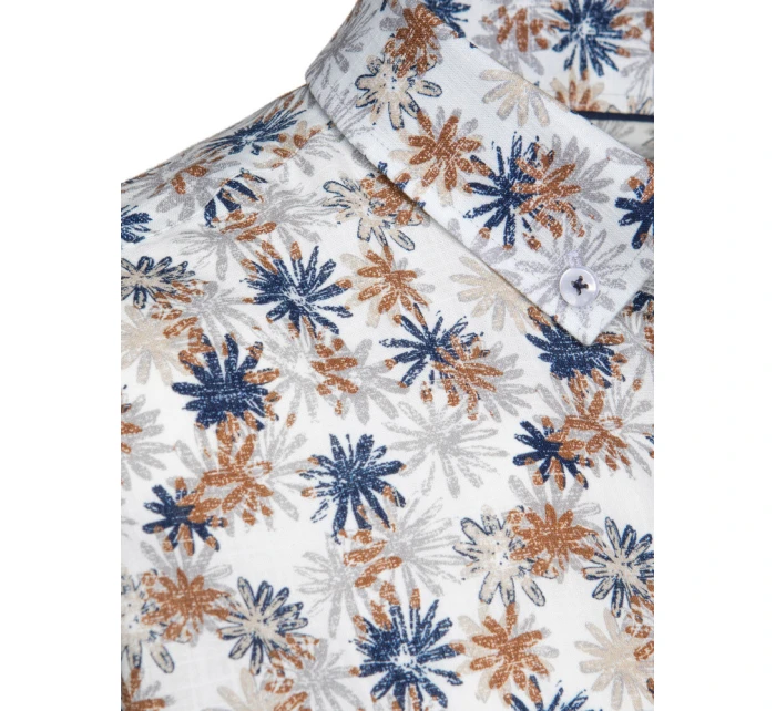 Pánská bílá košile s květinami Dstreet model 21989379 - FashionStreet
