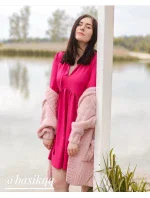 Červené dámské šaty s volánkovým stojáčkem model 7186431 - INPRESS