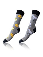Zábavné crazy ponožky 3 páry CRAZY SOCKS 3x - BELLINDA - biela