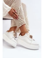 Dámské kožené tenisky model 21647474 bílé - CheBello