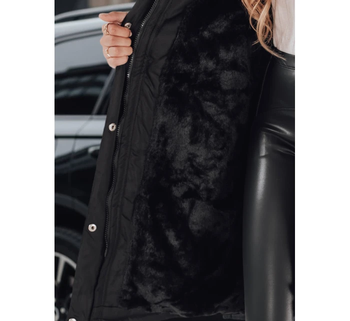 Dámská zimní bunda parka s kožešinou černá Dstreet model 21991646 - FashionStreet
