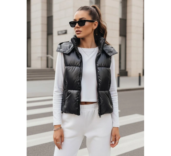 Dámska prešívaná vesta OSHE čierna FashionStreet TY3706