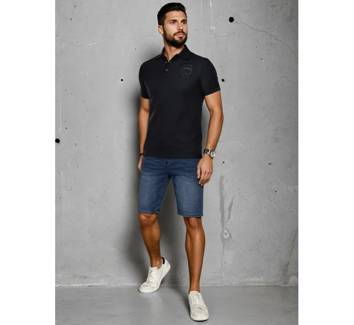 Pánská polokošile s nášivkou černá Dstreet model 21987834 - FashionStreet