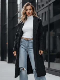 Dámský dlouhý kabát z ovčí kůže černý Dstreet model 21994154 - FashionStreet