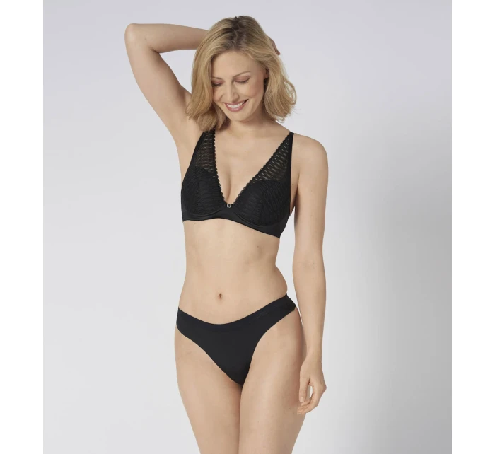 Dámská tanga Aura Spotlight High Leg string černá - TRIUMPH