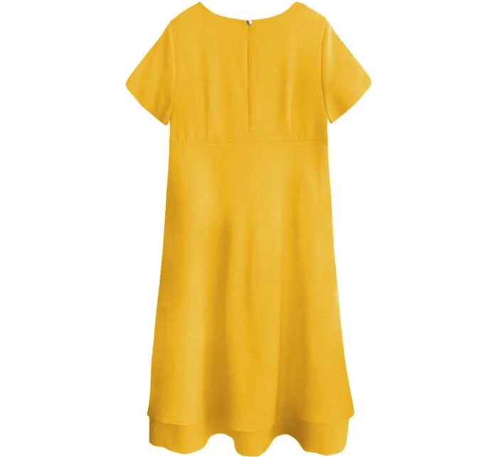 Žlté trapézové šaty (436ART)