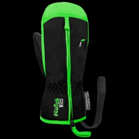 Detské zimné rukavice REUSCH Ben Mitten z umelej kože, zateplené, nepremokavé, čierne/zelené (62/85/408/7716) Detské zimné rukavice REUSCH Ben Mitten z umelej kože, zateplené, nepremokavé, čierne/zelené (62/85/408/7716)