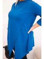 Dámske Plus veľkosť bavlnená blúzka asymetrické rukáv bez rukávov Khabra