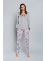 Arati Dámske pyžamo s dlhými rukávmi, dlhé nohavice - melange/print
