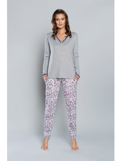 Arati Dámske pyžamo s dlhými rukávmi, dlhé nohavice - melange/print