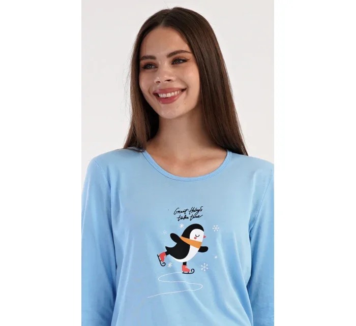 Dámske pyžamo dlhé Tučniak na ľade