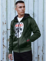 Pánska mikina na zips s kapucňou zelená FashionStreet BX5838 Pánska mikina na zips s kapucňou zelená FashionStreet BX5838